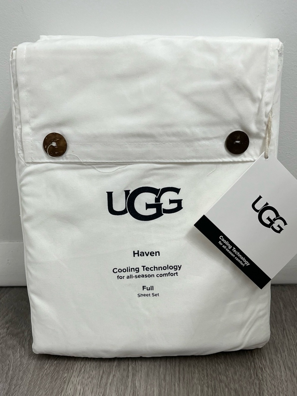 Ugg Haven cooling technology full size sheet set snow / bright white